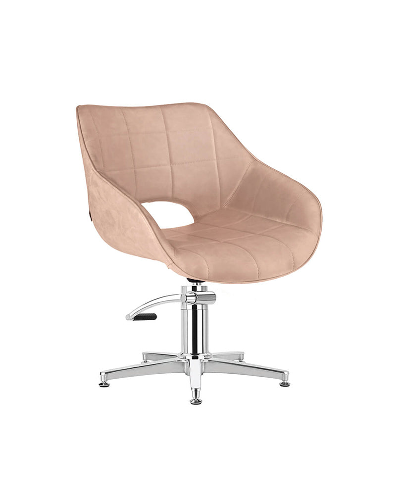 Rosie Blush - Pink hairdressing chair - Chrome cross base